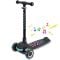 Trotineta pliabila, Action One Dots, cu lumina frontala, muzica si roti luminoase, Negru