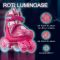 Set de role incepatori, Action One, roti luminoase, cu casca, protectii si geanta de transport, S (31-34), Roz