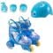 Set de role incepatori, Action One, roti luminoase, cu casca, protectii si geanta de transport, S (31-34), Blue