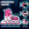 Set de role, Action One, Power Sport, roti luminoase, cu casca, protectii si geanta transport, S (31-34), Roz