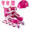 Set de role, Action One, Power Sport, roti luminoase, cu casca, protectii si geanta transport, S (31-34), Roz