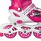 Set de role, Action One, Power Sport, roti luminoase, cu casca, protectii si geanta transport, S (31-34), Roz