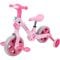 Bicicleta 2 in 1, Action One, cu roti ajutatoare si pedale detasabile, Roz