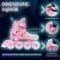 Role reglabile, Action One, Unicorn, roti luminoase din silicon, sina aluminiu, M (33-37), Roz
