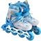 Role reglabile, Action One, Dinosaur, roti luminoase din silicon, sina aluminiu, M (33-37), Blue