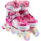 Role reglabile, Action One, Pinky, roti luminoase din silicon, sina aluminiu, S (31-34), Roz