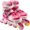 Role reglabile, Action One, Pinky, roti luminoase din silicon, sina aluminiu, S (31-34), Roz
