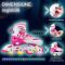 Role reglabile, Action One, Pinky, roti luminoase din silicon, sina aluminiu, S (31-34), Roz