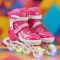 Role reglabile, Action One, Pinky, roti luminoase din silicon, sina aluminiu, M (35-38), Roz
