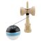 Jucarie de indemanare din lemn, Kendama X, Flippy, Royal Spike, King Size V3, Super Sticky, 18 cm, Bleu