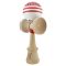 Jucarie de indemanare din lemn, Kendama X, Flippy, Chicanos, King Size V3, Super Sticky, 18 cm, Rosu, Alb