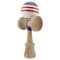 Jucarie de indemanare din lemn, Kendama X, Flippy, Chicanos, King Size V3, Super Sticky, 18 cm, Mov, Alb