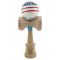Jucarie de indemanare din lemn, Kendama X, Flippy, Chicanos, King Size V3, Super Sticky, 18 cm, Albastru, Alb