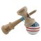 Jucarie de indemanare din lemn, Kendama X, Flippy, Chicanos, King Size V3, Super Sticky, 18 cm, Albastru, Alb