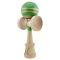 Jucarie de indemanare din lemn, Kendama X, Flippy, Rainbow, King Size V3, Super Sticky, 18 cm, Verde, Maro