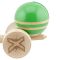 Jucarie de indemanare din lemn, Kendama X, Flippy, Rainbow, King Size V3, Super Sticky, 18 cm, Verde, Maro