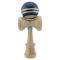 Jucarie de indemanare din lemn, Kendama X, Flippy, Rainbow, King Size V3, Super Sticky, 18 cm, Albastru, Maro