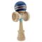 Jucarie de indemanare din lemn, Kendama X, Flippy, Rainbow, King Size V3, Super Sticky, 18 cm, Albastru, Maro