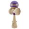 Jucarie de indemanare din lemn, Kendama X, Flippy, Rainbow, King Size V3, Super Sticky, 18 cm, Indigo, Maro