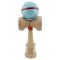 Jucarie de indemanare din lemn, Kendama X, Flippy, Silken, King Size V3, Super Sticky, 18 cm, Albastru