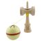 Jucarie de indemanare din lemn, Kendama X, Flippy, Silken, King Size V3, Super Sticky, 18 cm, Cream Galben