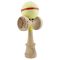 Jucarie de indemanare din lemn, Kendama X, Flippy, Silken, King Size V3, Super Sticky, 18 cm, Cream Galben