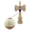 Jucarie de indemanare din lemn, Kendama X, Flippy, Legendary Glob, King Size V3, 18 cm, Alb, Galben, Rosu