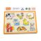 Puzzle din lemn, cu manere,  Viga, Animale de la ferma