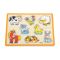 Puzzle din lemn, cu manere,  Viga, Animale de la ferma