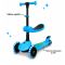 Trotineta pliabila cu 3 roti luminoase, ghidon reglabil si scaun retractabil, 2 in 1, Kick'n Roll, Lamborghini L5, Albastru