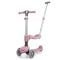 Trotineta pliabila cu 3 roti luminoase, ghidon reglabil si scaun detasabil, 3 in 1, Kick'n Roll, S6 Eco, Roz