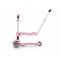 Trotineta pliabila cu 3 roti luminoase, ghidon reglabil si scaun detasabil, 3 in 1, Kick'n Roll, S6 Eco, Roz