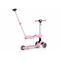 Trotineta pliabila cu 3 roti luminoase, ghidon reglabil si scaun detasabil, 3 in 1, Kick'n Roll, S6 Eco, Roz