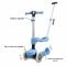 Trotineta pliabila cu 3 roti luminoase, ghidon reglabil si scaun detasabil, 3 in 1, Kick'n Roll S6, Eco, Albastru