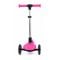 Trotineta pliabila cu 3 roti luminoase, ghidon reglabil si platforma cu banda LED, Kick'n Roll, L5 Jelly, Roz