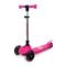 Trotineta pliabila cu 3 roti luminoase, ghidon reglabil si platforma cu banda LED, Kick'n Roll, L5 Jelly, Roz