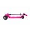 Trotineta pliabila cu 3 roti luminoase, ghidon reglabil si platforma cu banda LED, Kick'n Roll, L5 Jelly, Roz