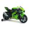 Motocicleta electrica, Injusa, cu roti ajutatoare, 12V, Kawasaki Ninja ZX-R10, Verde