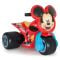 Tricicleta electrica, Injusa, Disney Mickey Mouse, 6V, cu pedala de acceleratie, Rosu