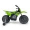 Motocicleta electrica, tip cross, Injusa, cu roti ajutatoare, 12V, Kawasaki KX85, Verde