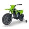 Motocicleta electrica, tip cross, Injusa, cu roti ajutatoare, 12V, Kawasaki KX85, Verde