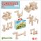 Set Gama Construct Mini, Walachia, Pentru construit masini, animale si alte modele, 44 piese din lemn