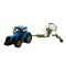 Tractor albastru cu grebla, cu lumini si sunete, Maxx Wheels, 44 cm
