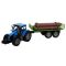 Tractor albastru cu remorca cu lemne, cu lumini si sunete, Maxx Wheels, 44 cm