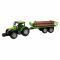 Tractor verde cu remorca cu lemne, cu lumini si sunete, Maxx Wheels, 44 cm