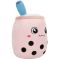 Jucarie de plus, Puffy Friends, Cana cu pai, Roz, 35 cm
