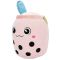 Jucarie de plus, Puffy Friends, Cana cu pai, Roz, 35 cm