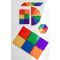 Set magnetic de constructie, Magblox, Magbrix, 66 piese translucide