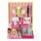 Accesorii papusa Barbie - Set de mobilier bucatarie cu catel, DVX50