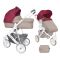 Carucior copii 2 in 1 Lorelli Premium Monza 3 - Beige & Red